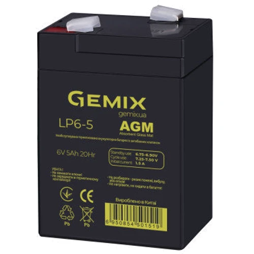 Gemix 6В 5Ач (LP6-5): Тип Аккумулятор