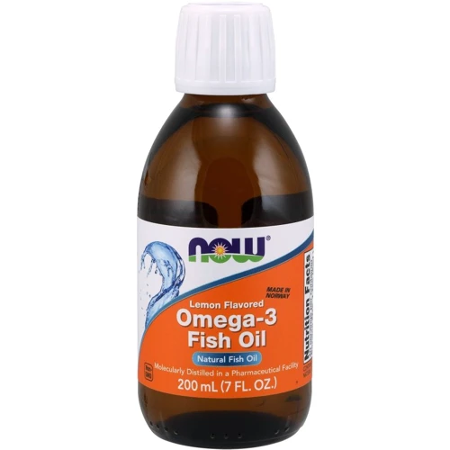 NOW Foods OMEGA-3 FISH OIL 200 ML (7 OZ) LEMON Омега-3 Риб'ячий жир