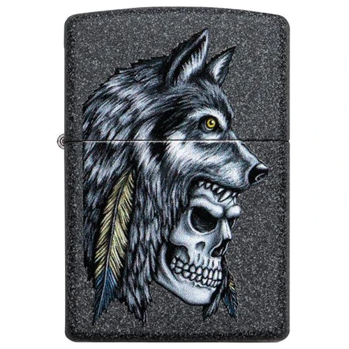 Зажигалка Zippo Wolf Skull Feather Design 29863 фото 4