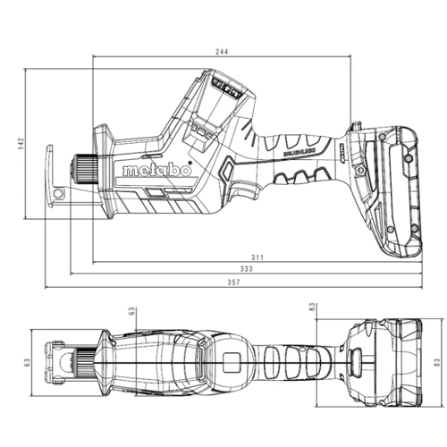 Сабельная пила Metabo SSE 18 LTX BL Compact (602366840): Уровень шума 82 дБ