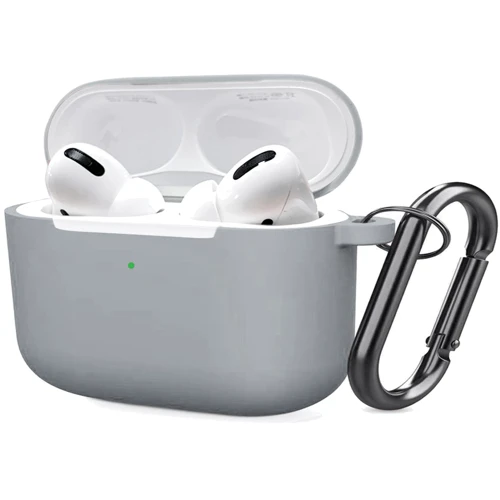 Чехол для наушников TPU Case with Belt Light Grey for Apple AirPods Pro