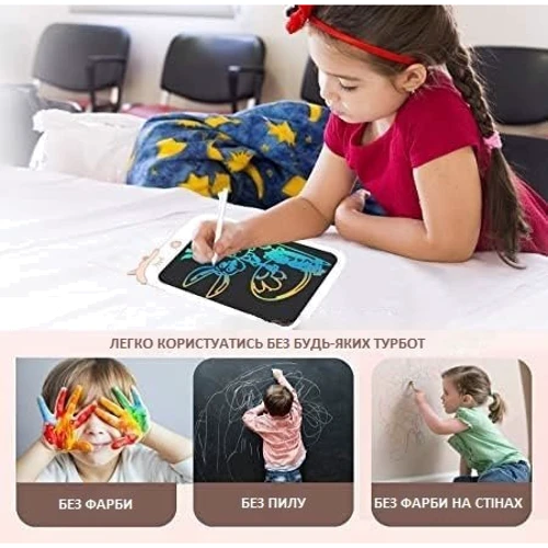 Детский LCD планшет для рисования Beiens Единорог 10” Multicolor белый (К1009white)