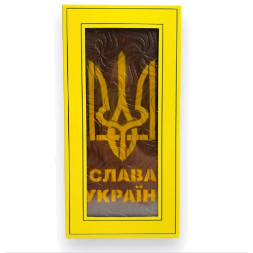 Шоколад молочный Laviva Chocolate Milk chocolate "Slava" 33.6 % "Слава Україні" 90 г (UA-0056)