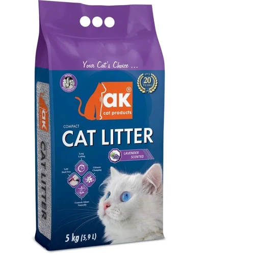 Наполнитель Akcat Compact cat litter бентонитовый запах лаванды 5кг 5.9л (AKMN011): Вид Глиняный