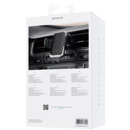 Держатель Proove Car Holder Wireless Charger Sonic 15W Black (WHSN15002001): Совместимость Для смартфона