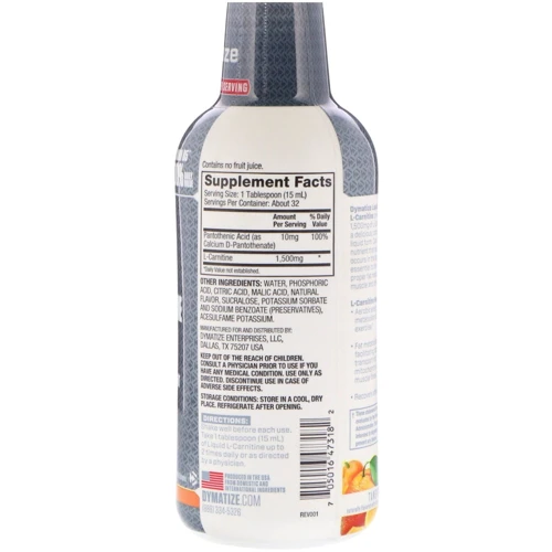 Жироспалювач Dymatize L-Carnitine Liquid 1500 473 ml /32 servings/ Orange: Стать унісекс