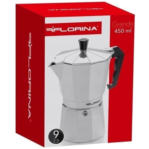 Кавоварка гейзерная Florina Alum Grande KP1 для еспресо на 9 чашок (1K5040): Обсяг, л 0.45