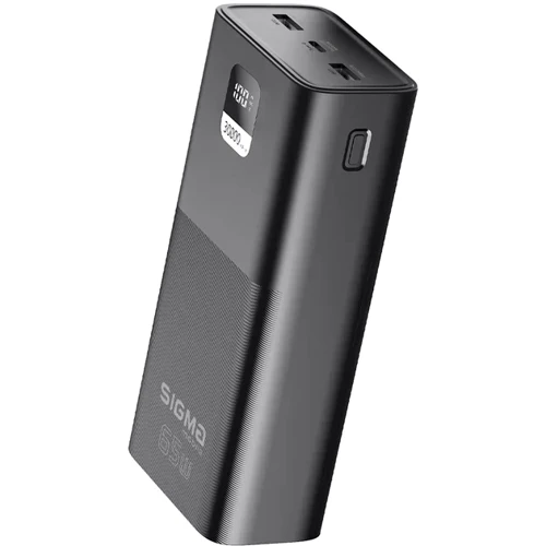Зовнішній акумулятор Sigma Power Bank 30000mAh мобільний X-power 65W Black (SI30A6QLX)