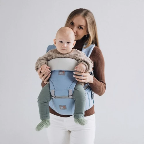 Хипсит 6 в 1 Love & Carry LC707 Голубой с карманом + 6 позиций ношения: Материал хлопок