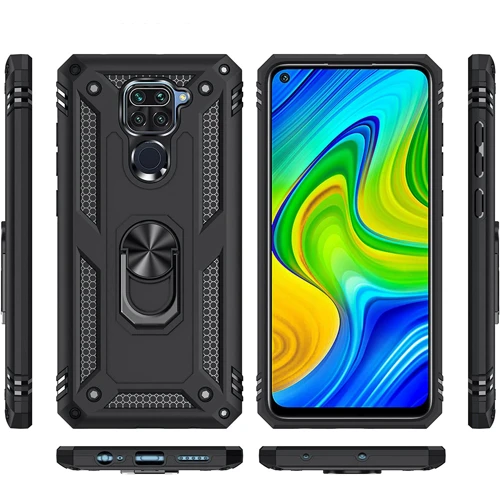 Аксесуар для смартфона BeCover Military Black for Xiaomi Redmi Note 9 / Redmi 10X (705582): Матеріал TPU (Термополиуретан) і пластик