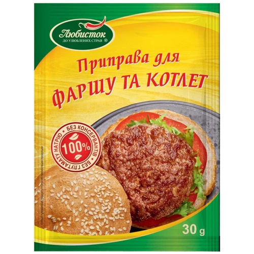 Упаковка приправы Любисток для фарша и котлет 13х30 г (УП4820076010194)