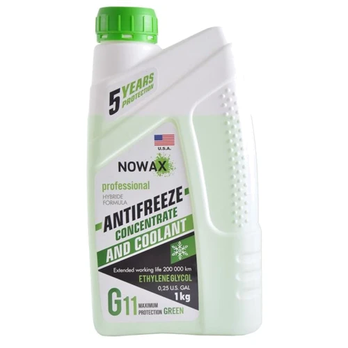Антифриз NOWAX GREEN G11 концентрат (зеленый) 1kg	