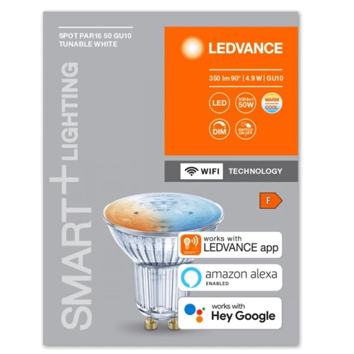 Лампа светодиодная LEDVANCE Smart+ PAR16 5W 2700-6500K GU10: Форма лампы Точка / Фара