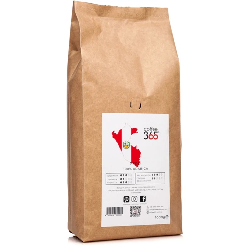Кофе в зернах Coffee365 Peru 1 кг (4820219990222)