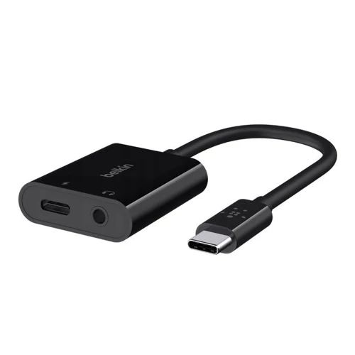 Адаптер Belkin Adapter RockStar USB-C to USB-C+3.5mm Black (NPA004btBK): Колір чорний