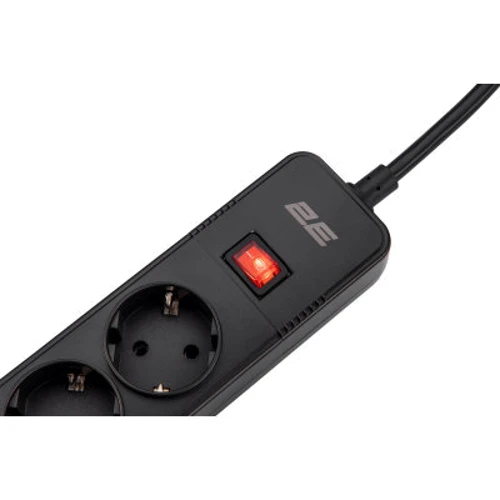 Сетевой фильтр 2E 5XSchuko, 3G*1.5мм, 3*USB-A, 2м, black (2E-SP515M2USBBK): Тип подключения фильтра Евровилка