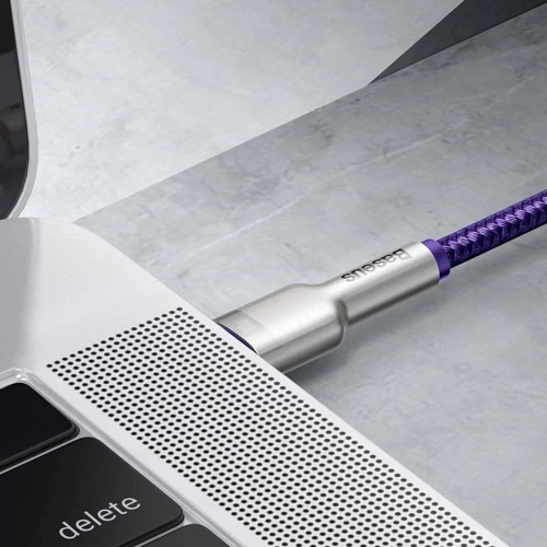 Кабель Baseus Cable USB-C to USB-C Cafule Metal 100W 1m Purple (CATJK-C05) фото 5