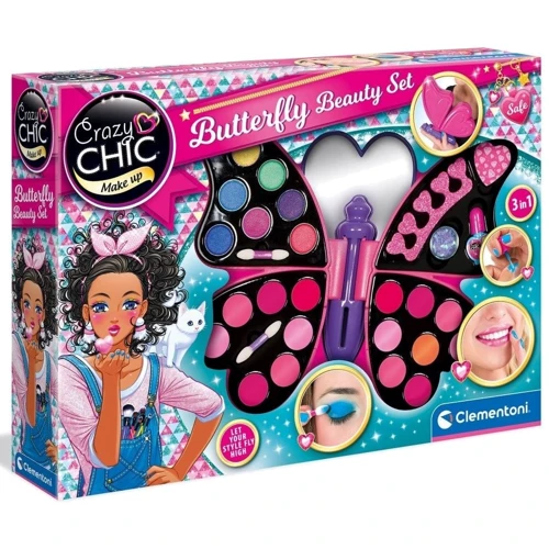Набор детской косметики для макияжа Clementoni Butterfly серия Crazy Chic (8005125159949): Производитель Clementoni