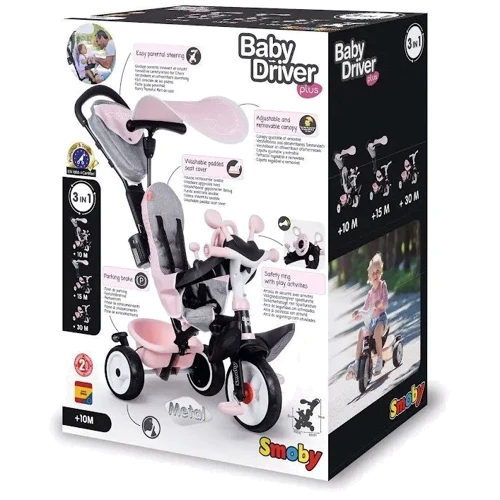 Детский велосипед Smoby Беби Драйвер Комфорт розовый (741501) фото 5