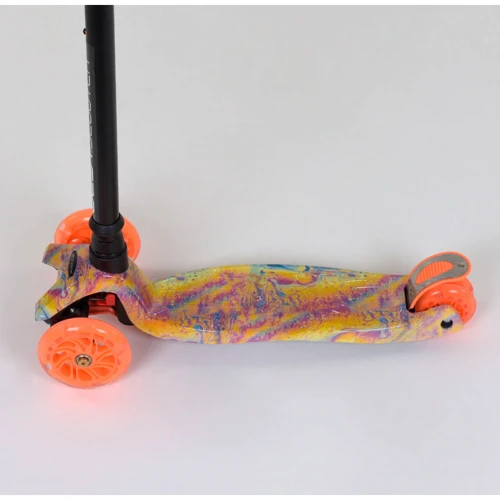 Самокат триколісний MAXI "Best Scooter" пластмасовий, трубка керма алюмінієва Orange / Black (83269): Тип гальма ножний