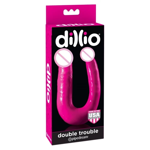 Pipedream Double Trouble 10 Inch - двусторонний фаллоимитатор, 25х3.2 см, розовый