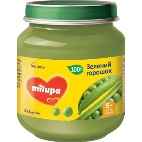 Пюре Milupa Зеленый горошек от 5 месяцев 125 г (5900852060564)