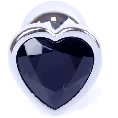 Анальная пробка Boss Series - Jewellery Silver Heart PLUG Black S (BS6400047)