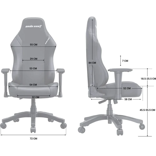 Кресло игровое Anda Seat Luna Dark Grey fabric Size L (AD18-44-GB-F)