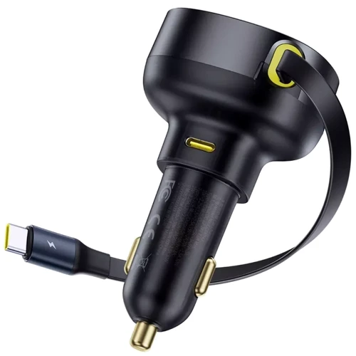 Зарядное устройство Baseus Car Charger USB-C Enjoyment Pro with Cable 60W Black (C00057802111-01): Кабель в комплекте USB-C, встроенный
