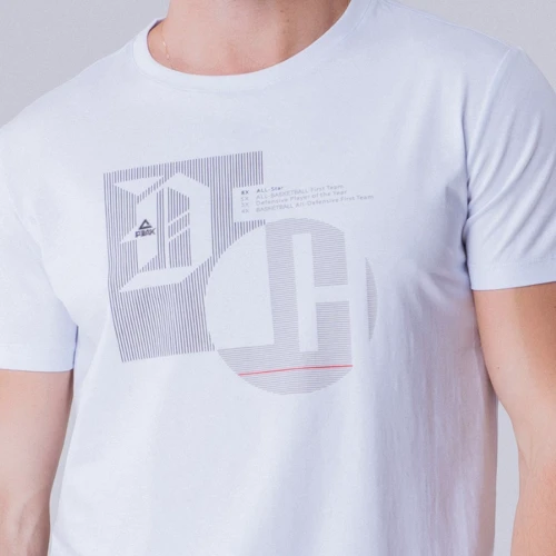 Спортивна футболка Peak FW692091-WHI M біла з принтом: Розмір M