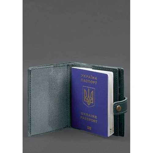 Обложка-портмоне на паспорт BlankNote 25.0 зеленая (BN-OP-25-malachite): Пол Унисекс