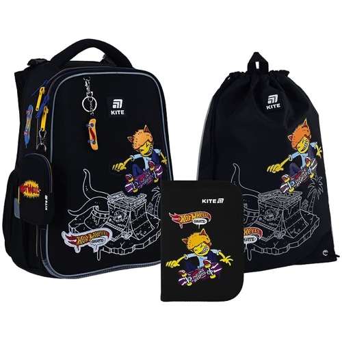 Набор Kite рюкзак + пенал + сумка для обуви 531 Hot Wheels (SET_HW25-531M)
