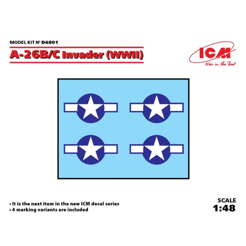 Декаль ICM для самолета A-26B/C Invader (WWII) (ICMD4801)