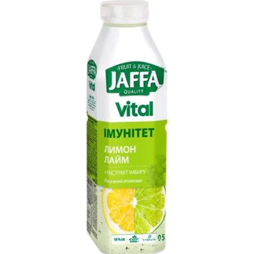 Напиток с соком Jaffa Vital Immunity Лайм+Лимон с экстрактом имбиря 0.5 л