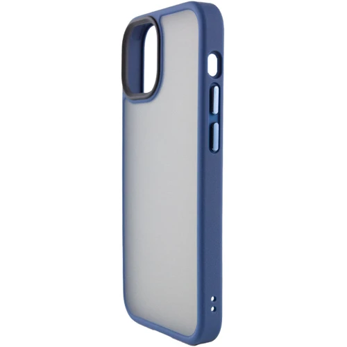 Чохол для iPhone Mobile Case TPU+PC Metal Buttons Blue для iPhone 13: Матеріали поликарбонат и полиуретан