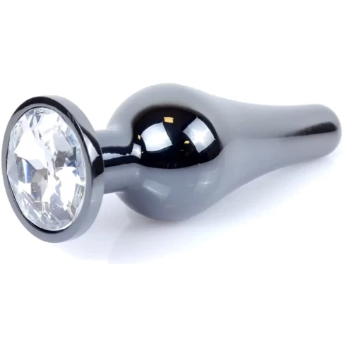 Анальная пробка с кристаллом BOSS of TOYS Boss Series - Jewellery Dark Silver BUTT PLUG Clear, BS6400057