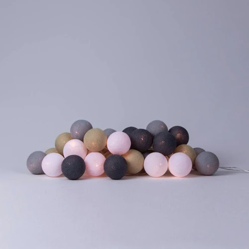 Гирлянда Cotton ball lights на 10 шаров 2,7м, Sand Grey: Применение Для дома