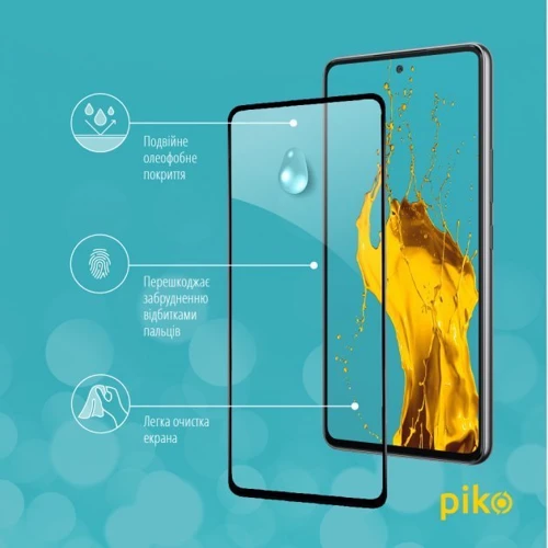 Аксессуар для смартфона Piko Tempered Glass Full Glue Black for Samsung A536 Galaxy A53 5G: Цвет черный