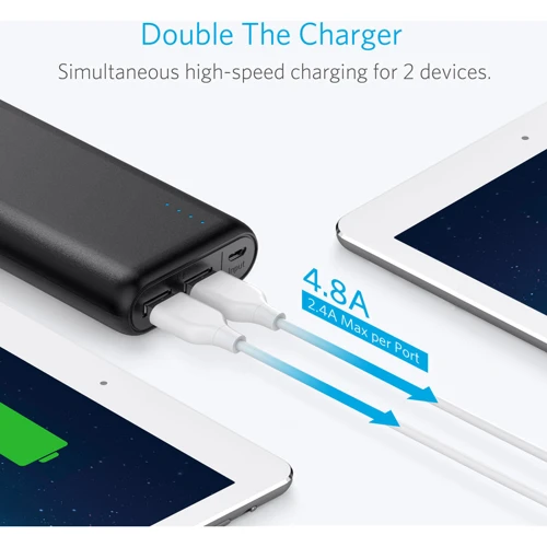 Зовнішній акумулятор ANKER Power Bank PowerCore V3 20100mAh Black (A1271H12): Сила струму на виході, A 2
