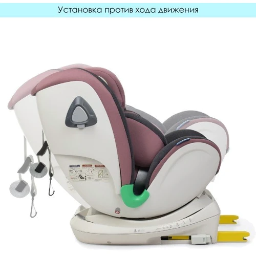 Автокресло El Camino (0-36кг) ME 1081 I-TRUST 360 ISOFIX (pale pink): Внутренние ремни 5-ти точечные, с мягкими накладками