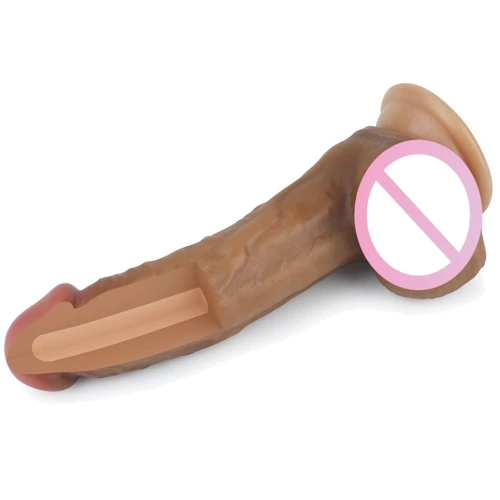 Фаллоимитатор LoveToy Dual-Layered Silicone Cock 8" Brown