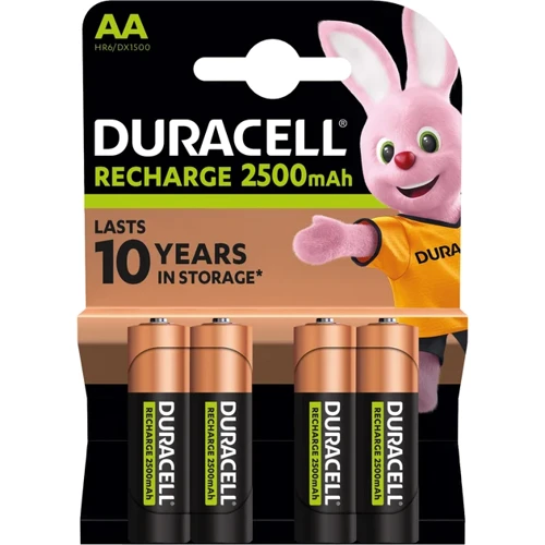 Duracell Recharge AA 2500 мАч 4 шт (5000394057043) фото 1