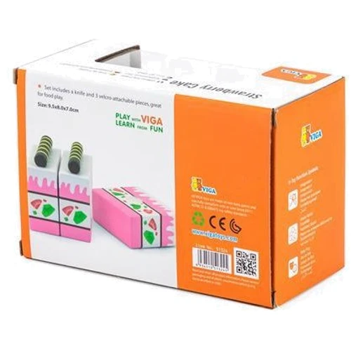 Набір продуктів Viga Toys Дерев'яний полуничний торт (51324) фото 3