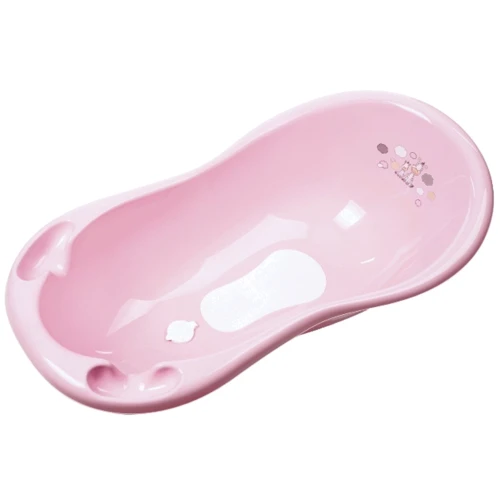 Ванночка Maltex Zebra 100 см со сливом и антискользящим ковриком розовая (6753_41)