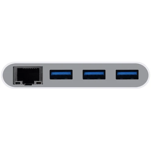 Адаптер Macally Adapter USB-C to 3xUSB 3.0+Ethernet White (UCHUB3GB): Колір білий