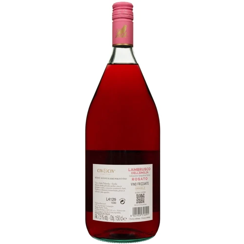 Вино полуигристое Civ&Civ Lambrusco dell'emilia Rosato Amabile розовое полусладкое 1.5 л (FSH_8001929316991): Объем, л 1.5