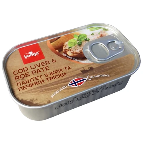 Паштет BANGA из икры и печени трески 120 г (4751017403754)