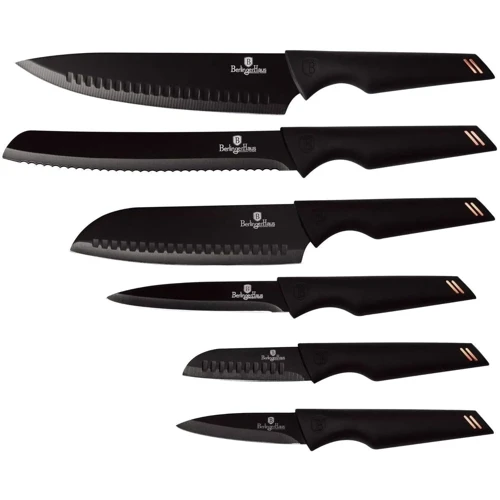 Набір кухонних ножів Berlinger Haus Black Rose Collection 6 предметів (BH 2593)