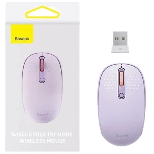 Мышь Baseus Wireless Mouse F01B Nebula Purple Tri-Mode (B01055503513-00): Интерфейс подключения Bluetooth, Wireless