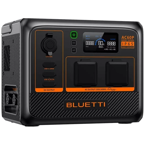 Зарядная станция Bluetti AC60P 504Wh 600W: Максимальная мощность нагрузки 1200